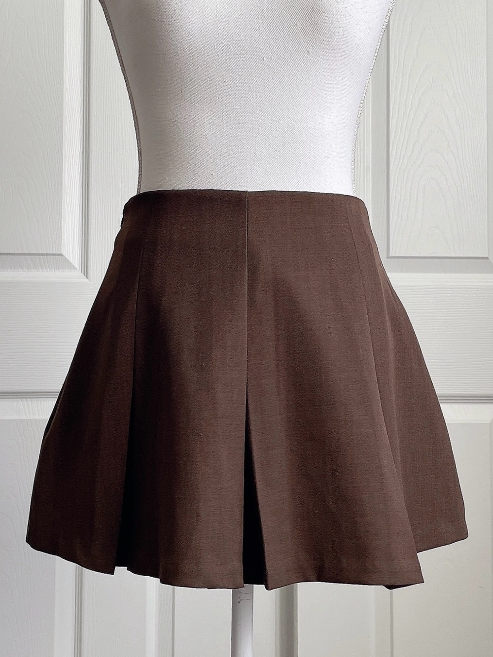 Brown box pleat skirt